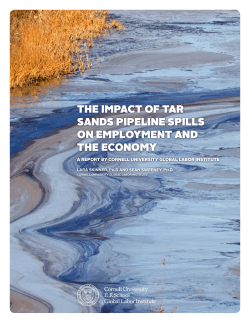 Impact of tar Sands Pipeline Spills on Employment and the Economy