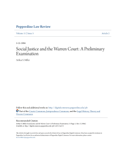 Social Justice and the Warren Court: A Preliminary Examination
