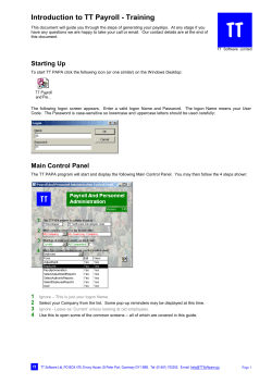 Introduction to TT Payroll