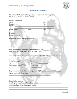 French Bulldog Fanciers of Canada Application to Foster