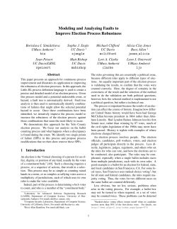 Modeling and Analyzing Faults to Improve Election Process