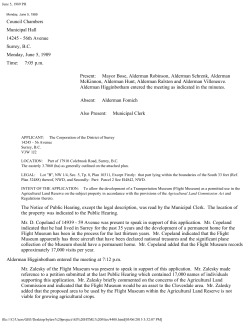 June 5, 1989 PH Minutes, city of surrey, bylaws, council