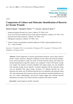 Comparison of Culture and Molecular Identification of Bacteria in