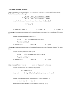 1.4-5 Linear Functions and Slope