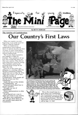 Our Country`s First Laws
