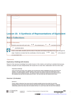 Lesson 15: A Synthesis of Representations of Equivalent Ratio