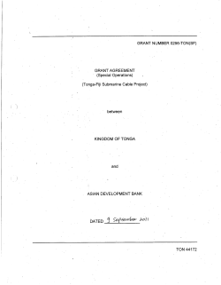 GRJ: Tonga: Grant Agreement for Tonga
