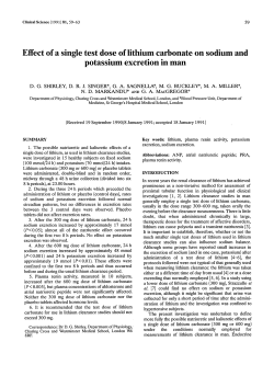 Effect of a single test dose of lithium carbonate on