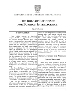 the role of espionage for foreign intelligence