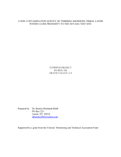 a soil contamination survey of timbisha shoshone