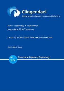 Public Diplomacy in Afghanistan beyond the 2014