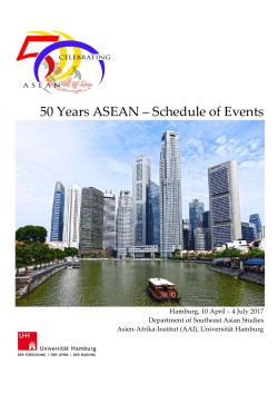 50 Years ASEAN &ndash; Schedule of Events