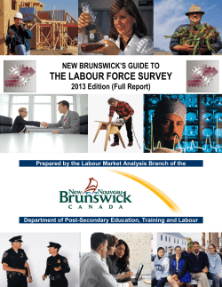 the labour force survey - Government of New Brunswick