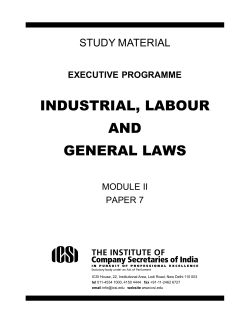 Industrial, Labour and General Laws