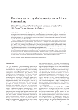 Decisions set in slag: the human factor in African iron smelting