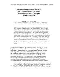 The Protevangelium of James as an Alleged Parallel to Creative