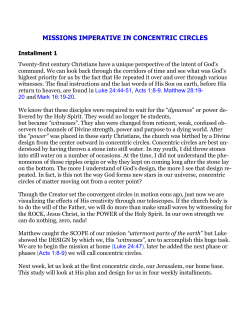 MISSIONS IMPERATIVE IN CONCENTRIC CIRCLES
