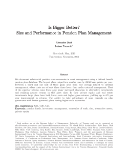 Is Bigger Better? Size and Performance in Pension Plan Management