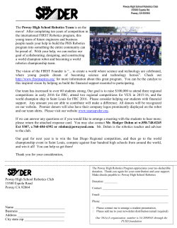 The Poway High School Robotics Team is on the move! After