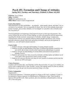 Formation and Change of Attitudes