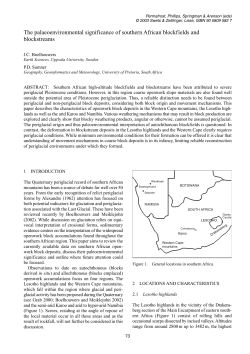The palaeoenvironmental significance of southern African