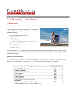 Food Processing Location Trends