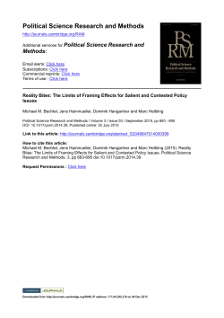 The Limits of Framing E ffects for Salient and Contested Policy Is