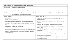 Honors Chemistry: Unit 04 Molecular Structure Student Learning