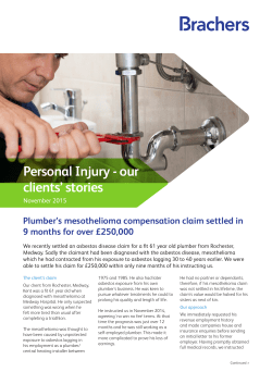 Personal Injury - our clients` stories Plumber`s