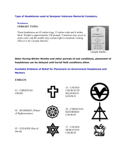 UPRIGHT TYPES: These headstones are 42 inches long, 13 inches
