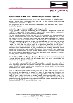 Asylum Package II - what does it mean for refugees and their