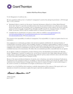Auditor`s WebTrust Privacy Report