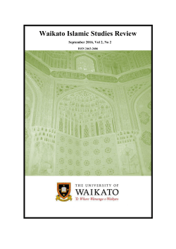 The University of Waikato Islamic Studies Group aims to publish a