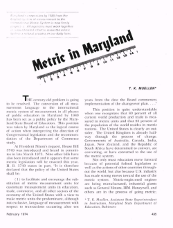 Metric in Maryland