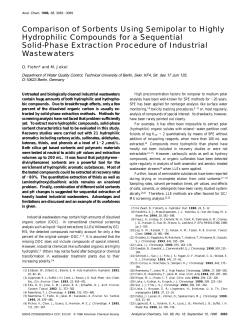 Comparison of Sorbents Using Semipolar to Highly Hydrophilic