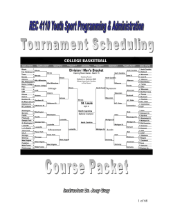 Tournament Scheduling Course Pack (68 pages)