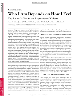 Who I Am Depends on How I Feel: The Role of Affect in the