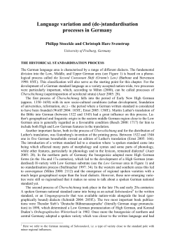 Language variation and (de-)standardisation