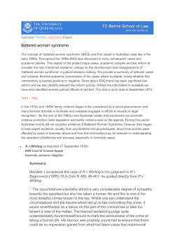 Battered Woman Syndrome case studies