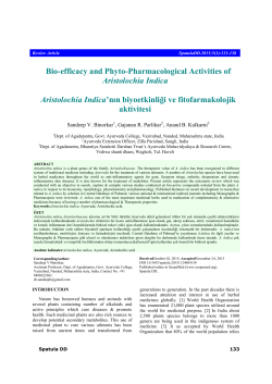 Bio-efficacy and Phyto-Pharmacological Activities of Aristolochia