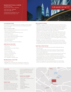 +603 2182 1234 +603 2182 1288 GRAND HYATT KUALA LUMPUR