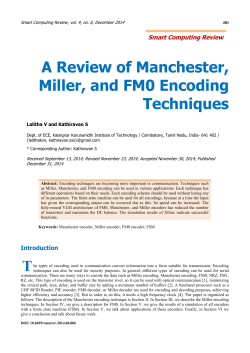 A Review of Manchester, Miller, and FM0 Encoding Techniques T