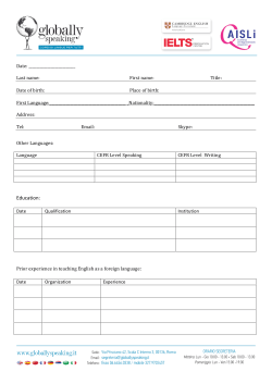 Education - Globally Speaking