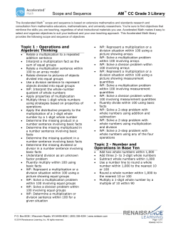 Scope and Sequence AM CC Grade 3 Library