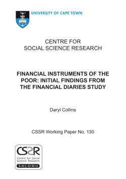 initial findings from the financial diaries study