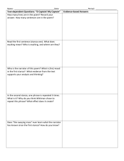 Text-dependent Questions: &ldquo;O Captain! My Captain&rdquo; Evidence