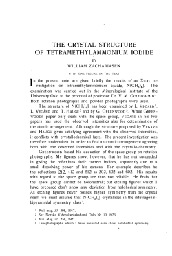 THE CRYSTAL STRUCTURE OF TETRAMETHYLAMMONIUM