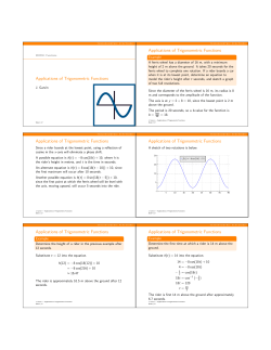 Applications of Sinusoidal Functions