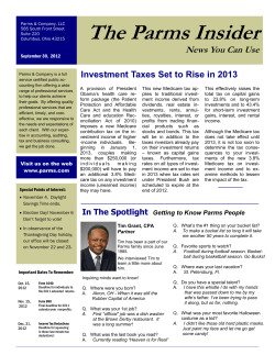 Autumn 2012 Newsletter
