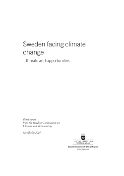 Sweden facing climate change, SOU 2007:60